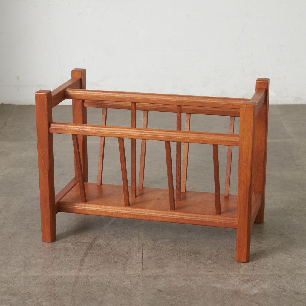 北欧 ヴィンテージ マガジンラック チーク マガジンスタンド 雑誌入れ