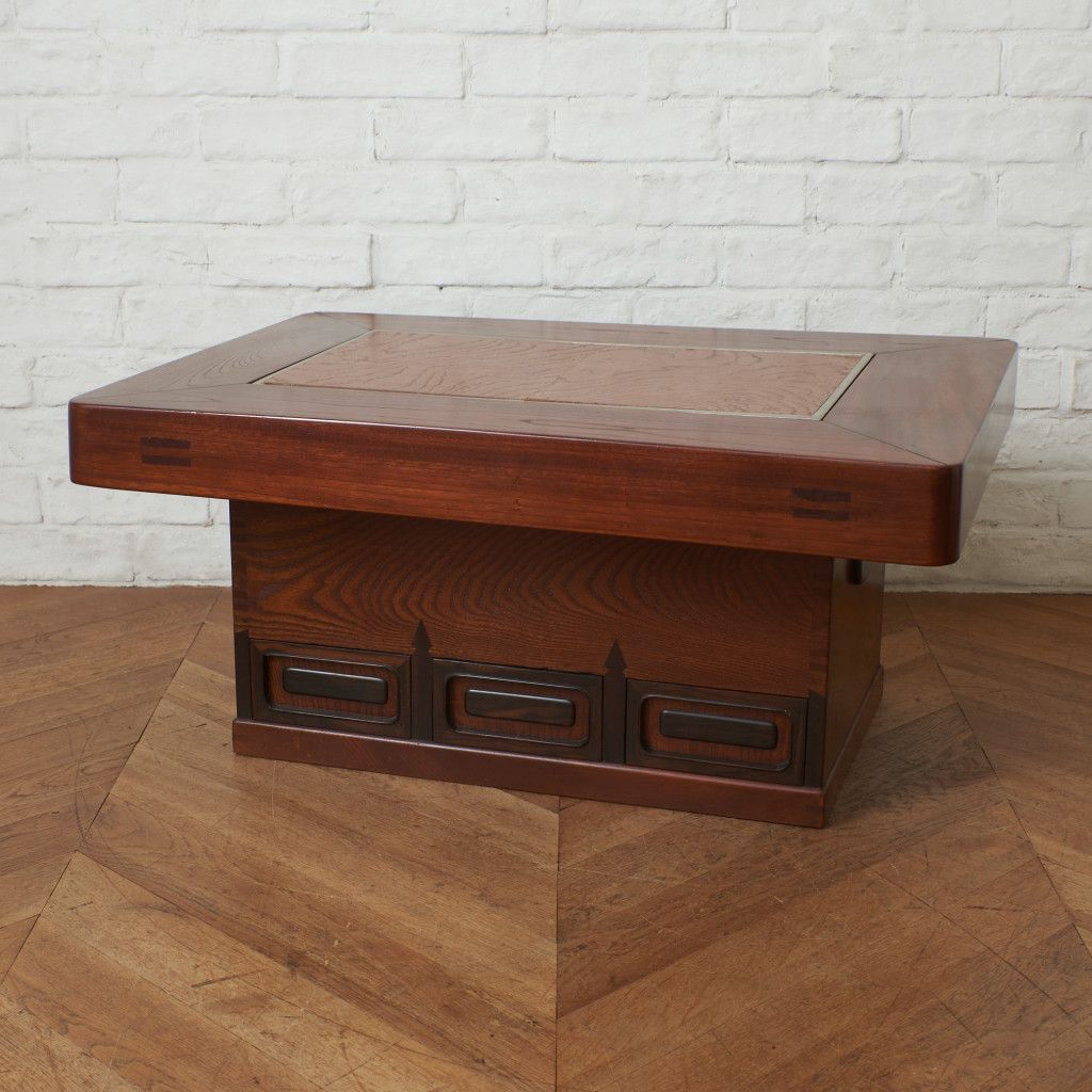 欅 囲炉裏 テーブル 関西火鉢 ローテーブル 座卓 和家具 民芸 センター