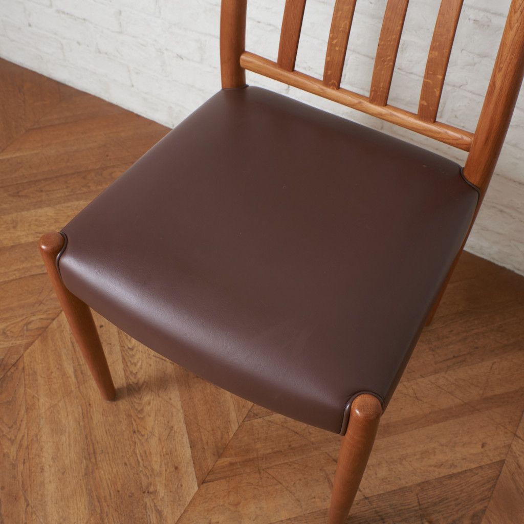 日進木工 GROW ダイニングチェア Natural Brown イス チェア レザー 本