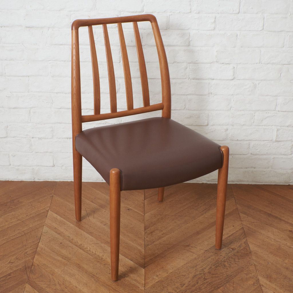 日進木工 GROW ダイニングチェア Natural Brown イス チェア レザー 本