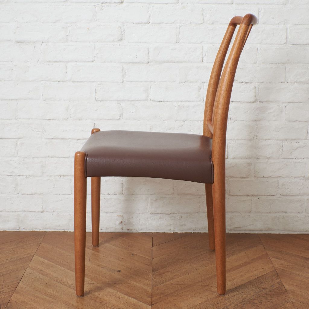 日進木工 GROW ダイニングチェア Natural Brown イス チェア レザー 本