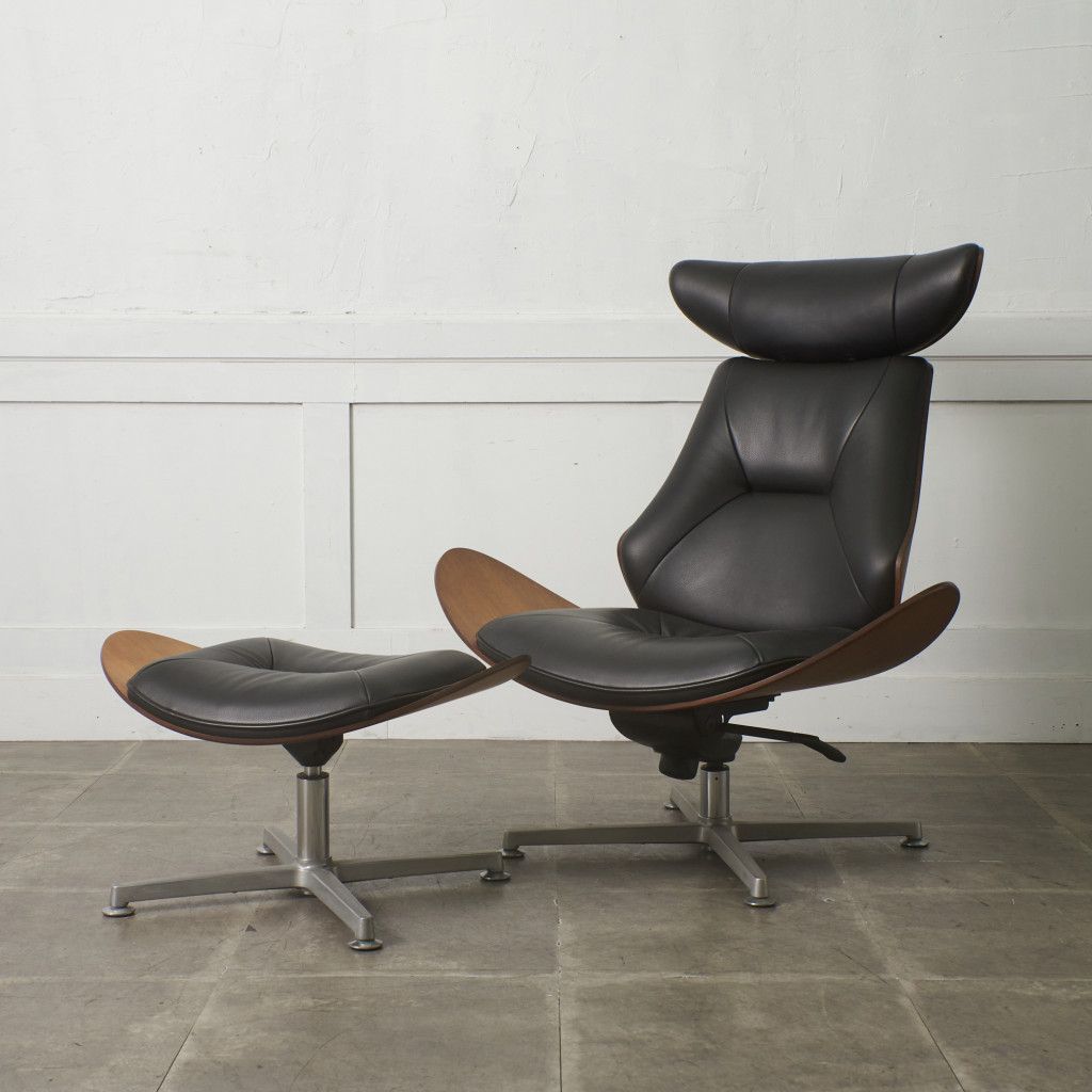 送料別売】富士ファニチア Oceans リクライニングチェア & スツール