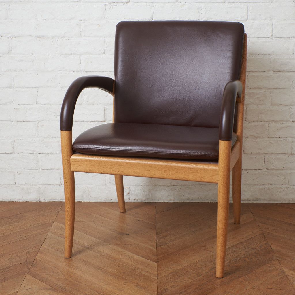 匠工芸 JAZZ オーク 無垢材 アームチェア 本革 ダイニングチェア 木製