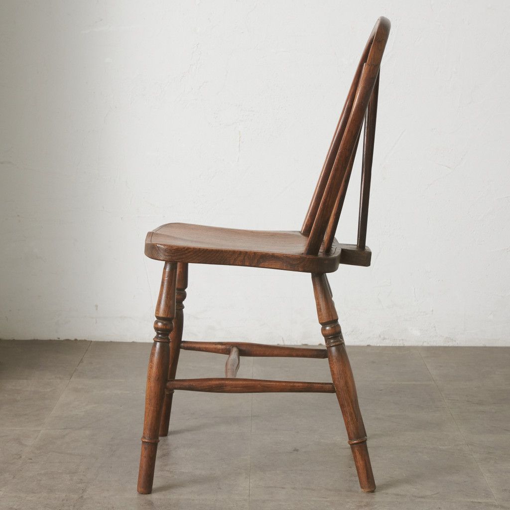 英国 アンティーク ウィンザーチェア 無垢材 フープバック ダイニング