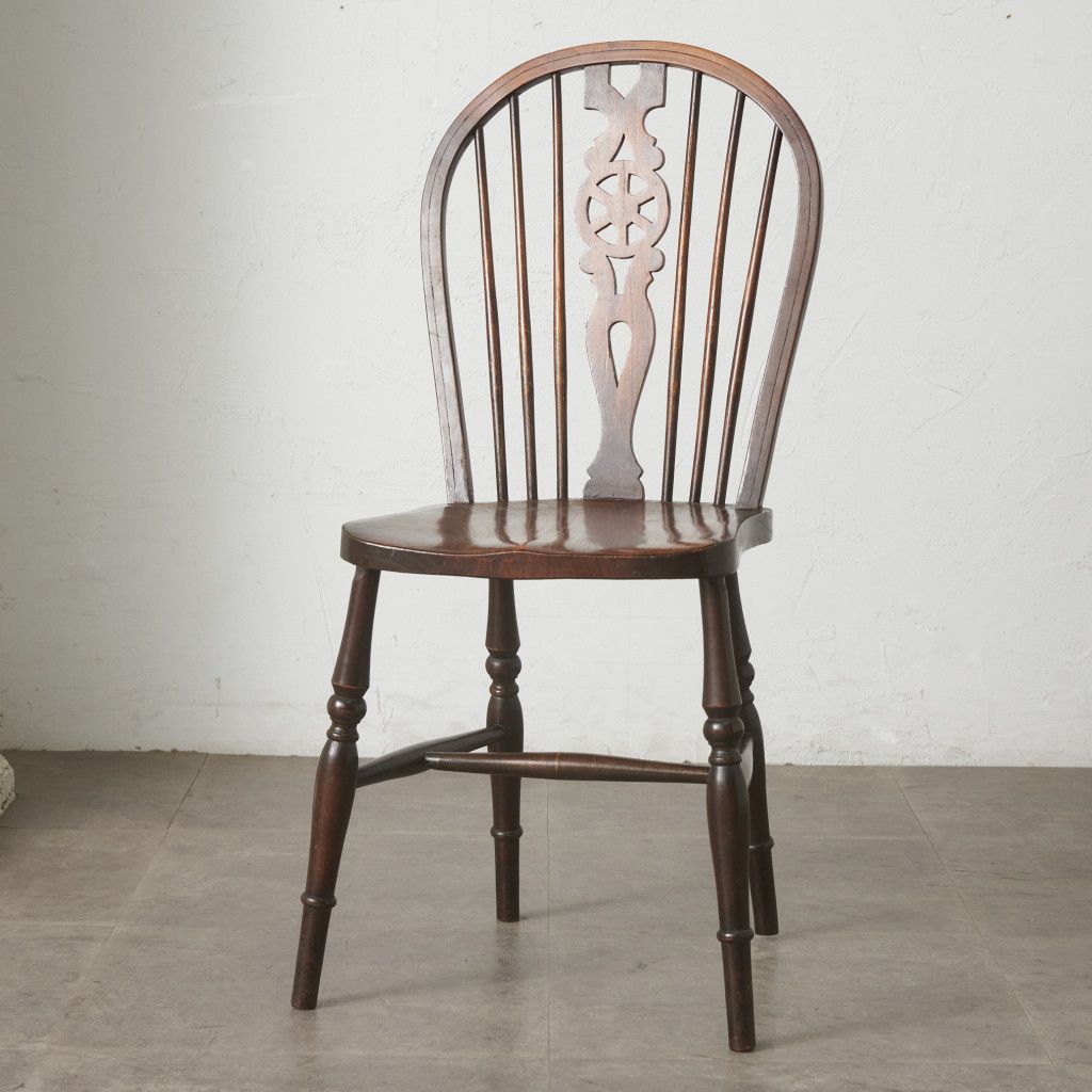 英国 クラシック ホイールバックチェア 無垢材 ウィンザーチェア 木製