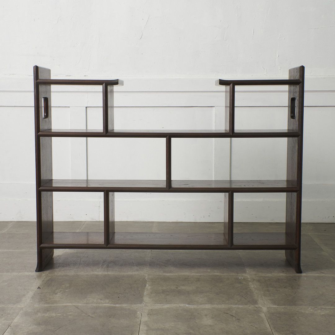 定価77万 松本民芸家具 違い棚 欅 書棚 茶棚 飾り棚 ケヤキ 無垢材 3段