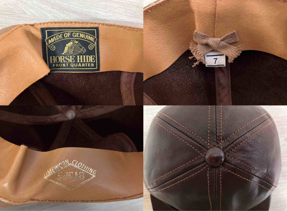 AT LAST アットラスト SPORTS CAP HORSE HIDE レザーキャップ ブラウン