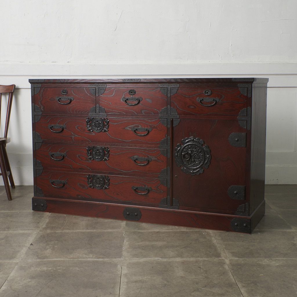 高級 筑後民芸 5段 欅 整理箪笥 チェスト 引き出し タンス 民藝 伝統 高級 筑後民芸 5段 欅 整理箪笥 チェスト 引き出し タンス 民藝 伝統