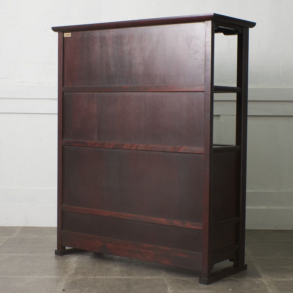 九州民芸家具　飾り棚 九州民芸家具 くず布張 飾り棚 茶棚 茶箪笥 樺 和家具 天然木 飾棚