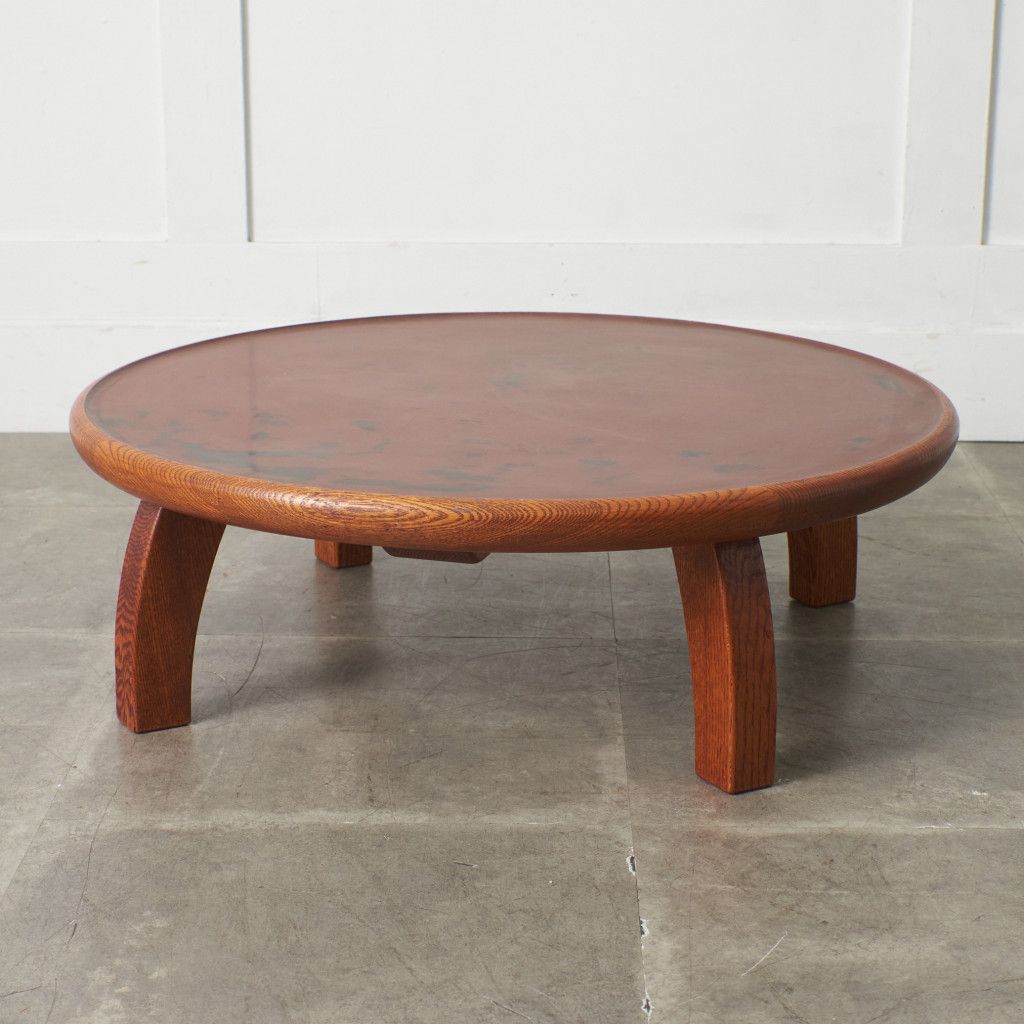 漆塗り 座卓 天然木 無垢材 卓袱台 ローテーブル センターテーブル 丸