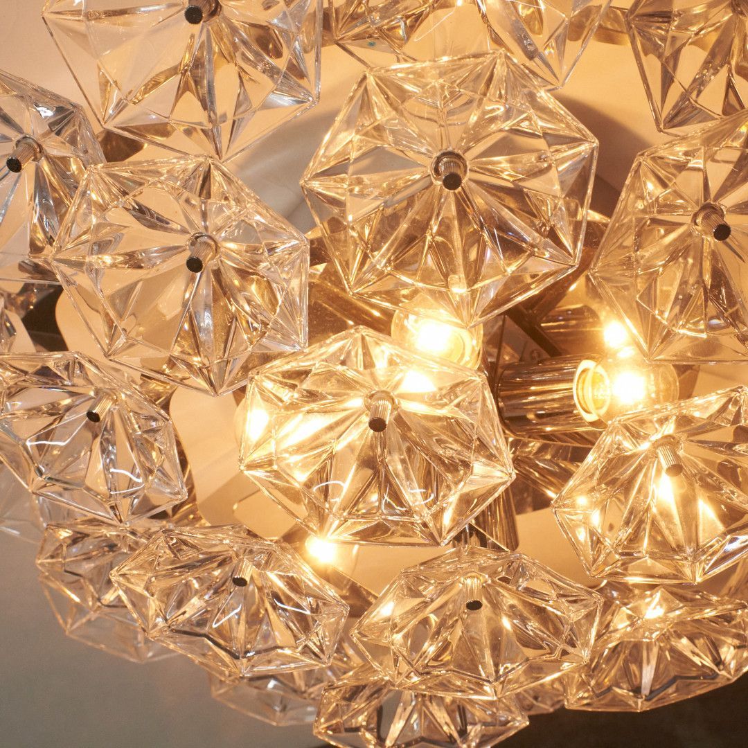 定価33万 ヤマギワ SNOW CRYSTAL ガラス シャンデリア 天井照明