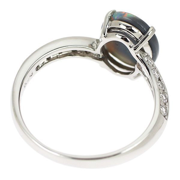 Pt900 ブラックオパール ダイヤモンド リング 1.43ct D0.18ct - メルカリ