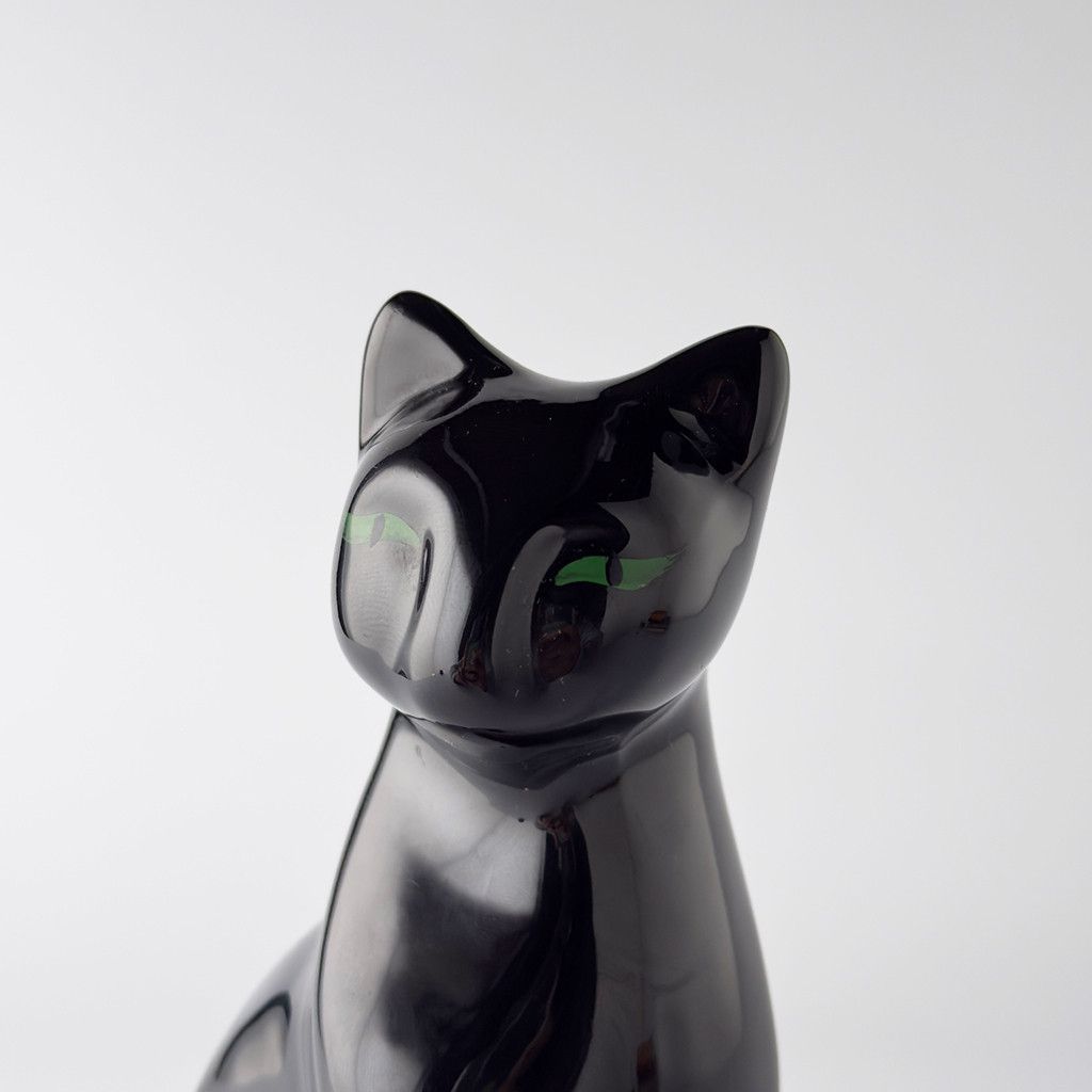 英国 ヴィンテージ 陶器 猫 オブジェ 黒猫 ブラックキャット フィギュ