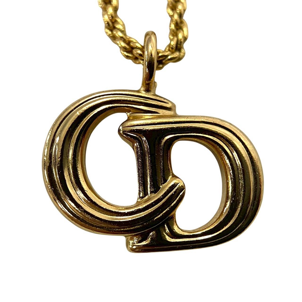 Dior】CDロゴ ネックレス ゴールド/金カラー ヴィンテージ ペンダント