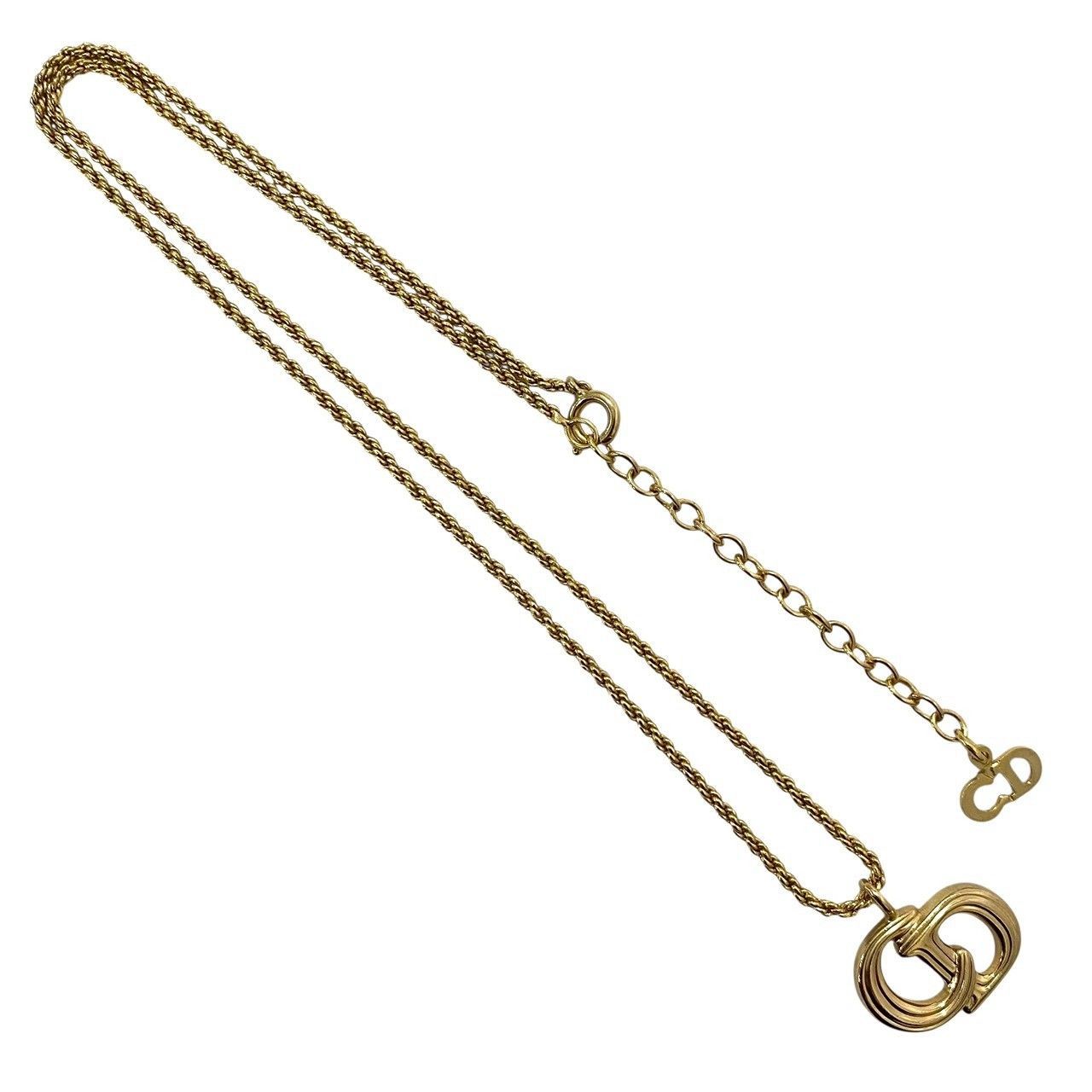 Dior】CDロゴ ネックレス ゴールド/金カラー ヴィンテージ ペンダント