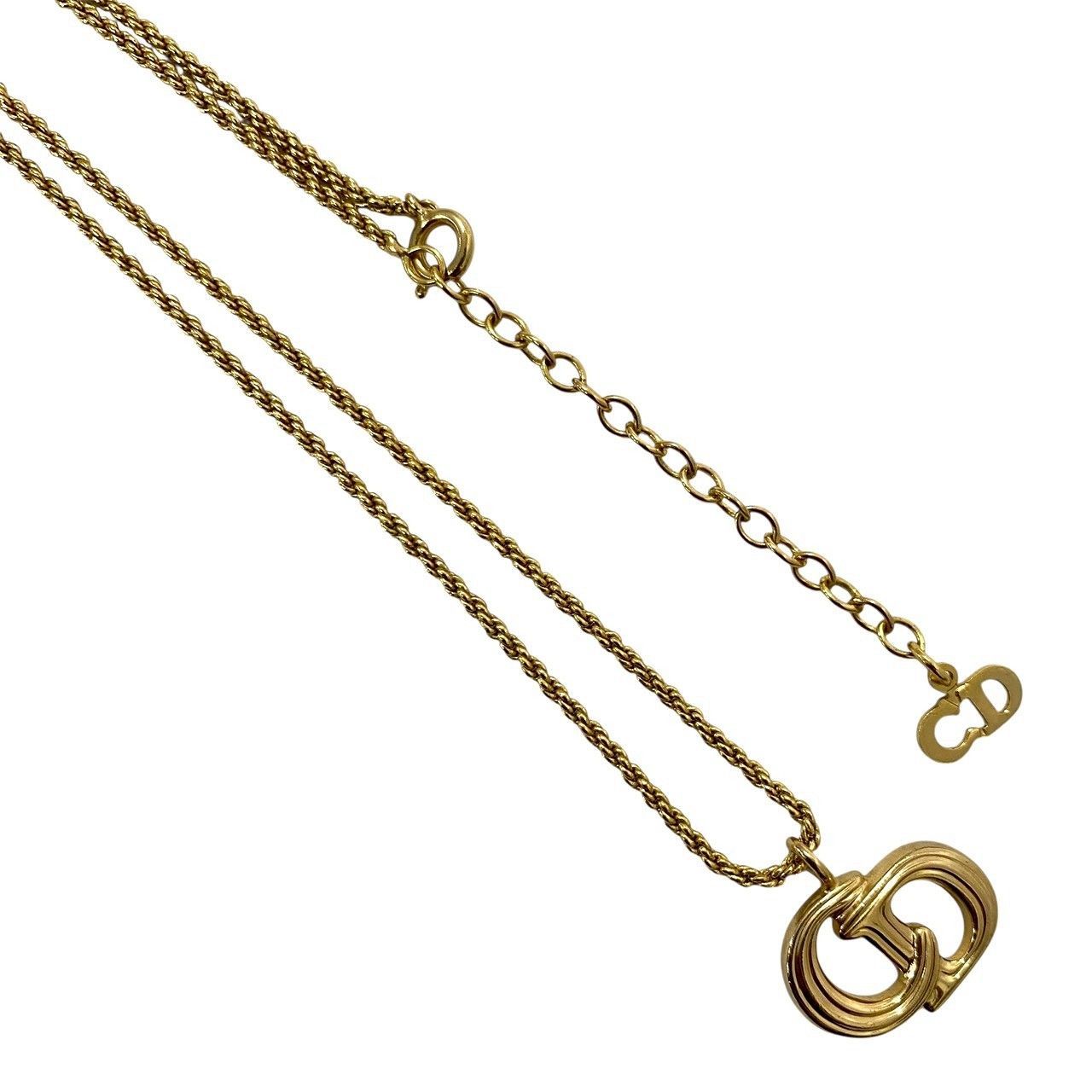 Dior】CDロゴ ネックレス ゴールド/金カラー ヴィンテージ ペンダント