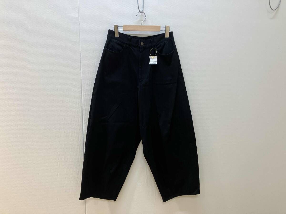 LAD MUSICIAN ラッドミュージシャン ワイドパンツ ロングパンツ size:42 2220-504 黒 ブラック 綿 コットン 色落ち有り 裾ダメージ有り