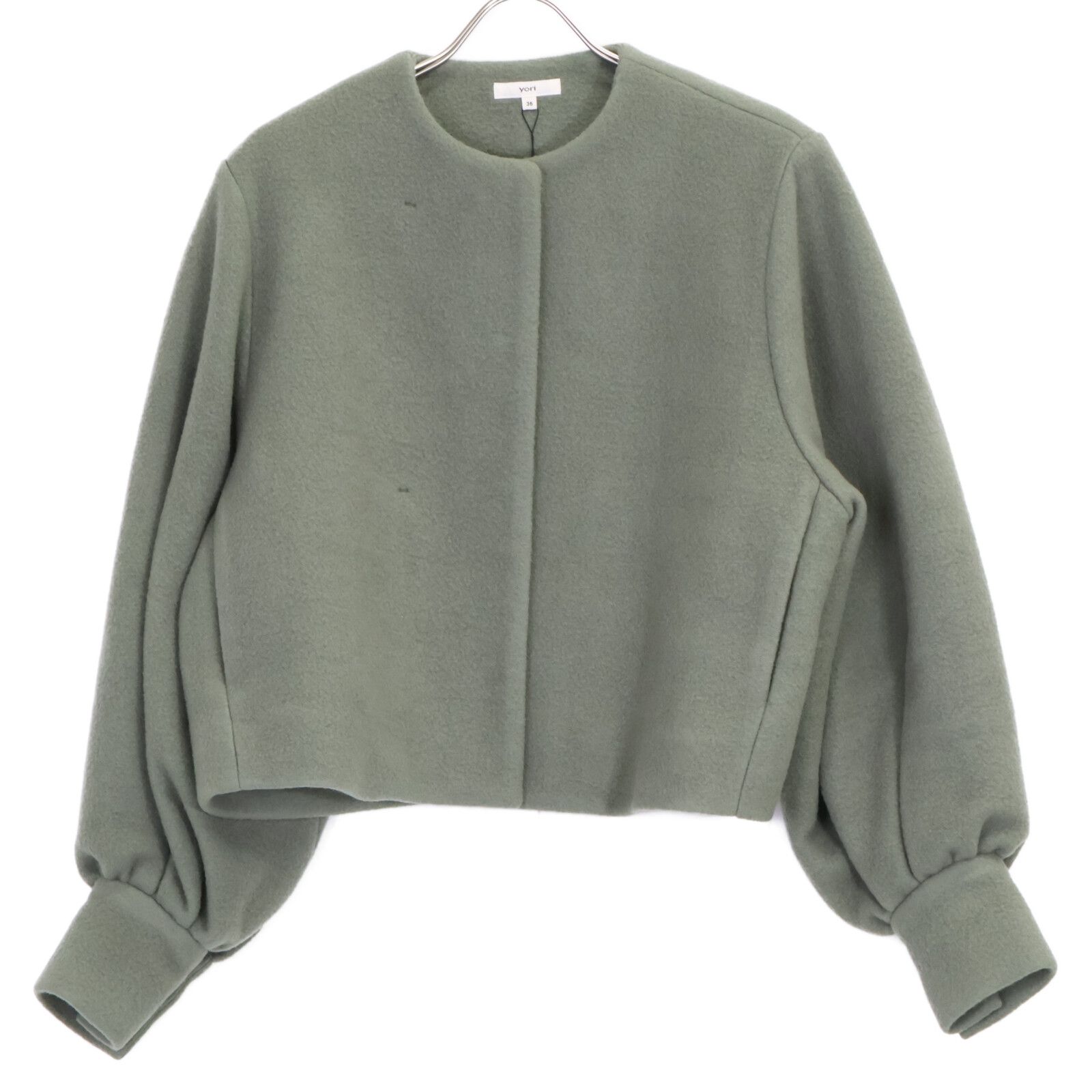 yori ヨリ YR25-23137AW ﾓｽｸﾞﾘｰﾝ ｳｰﾙ混 ｴｱﾘｰﾊﾟﾌｼｮｰﾄｺｰﾄ 36 - メルカリ 