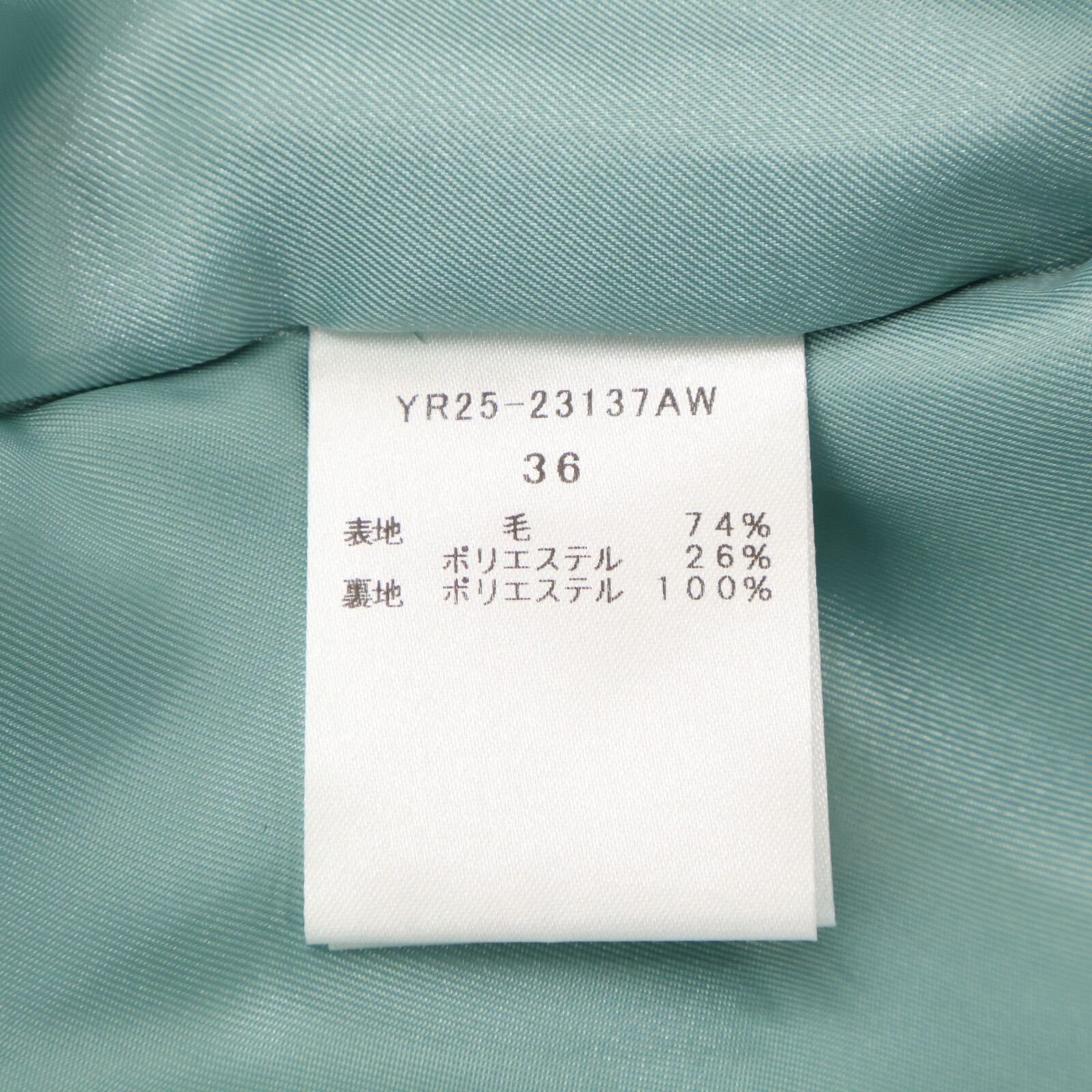 yori ヨリ YR25-23137AW ﾓｽｸﾞﾘｰﾝ ｳｰﾙ混 ｴｱﾘｰﾊﾟﾌｼｮｰﾄｺｰﾄ 36 - メルカリ 