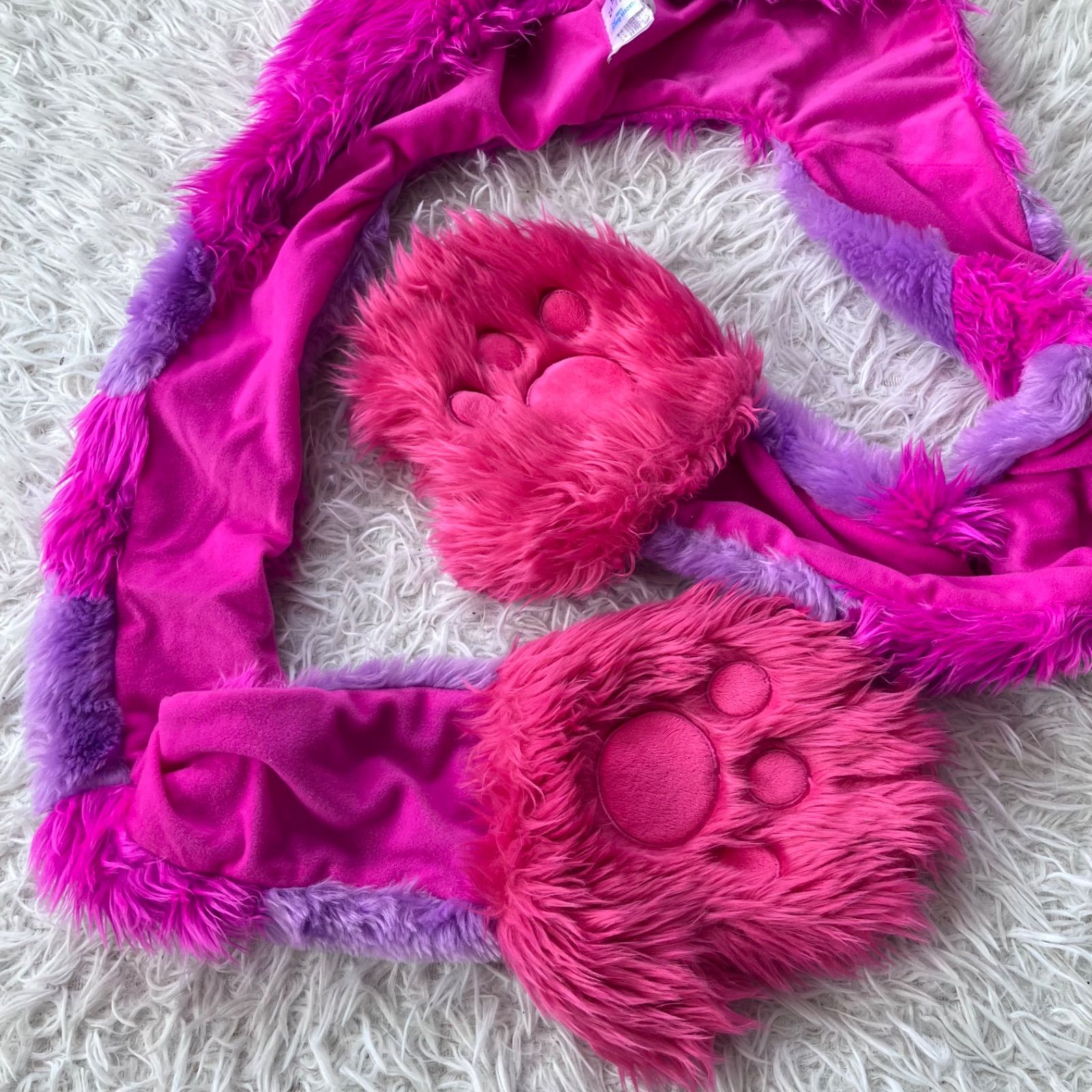 美品 ディズニーリゾート チェシャ猫 マフラー ファンキャップ