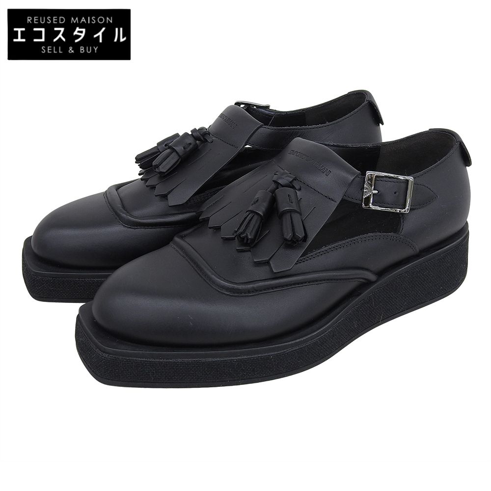 エンポリオアルマー二　UK4 ブラック　プラットフォーム　シューズ　厚底　23㎝ 楽天市場】EMPORIO ARMANI エンポリオアルマーニ レザー スニーカー