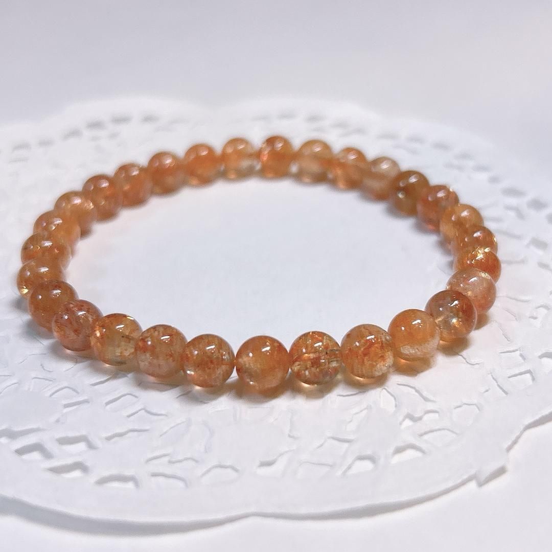  E17808 ラズベリーサンストーン 7㎜ ブレスレット Raspberry Sun Stone イヤリング収納 置物 インテリア小物