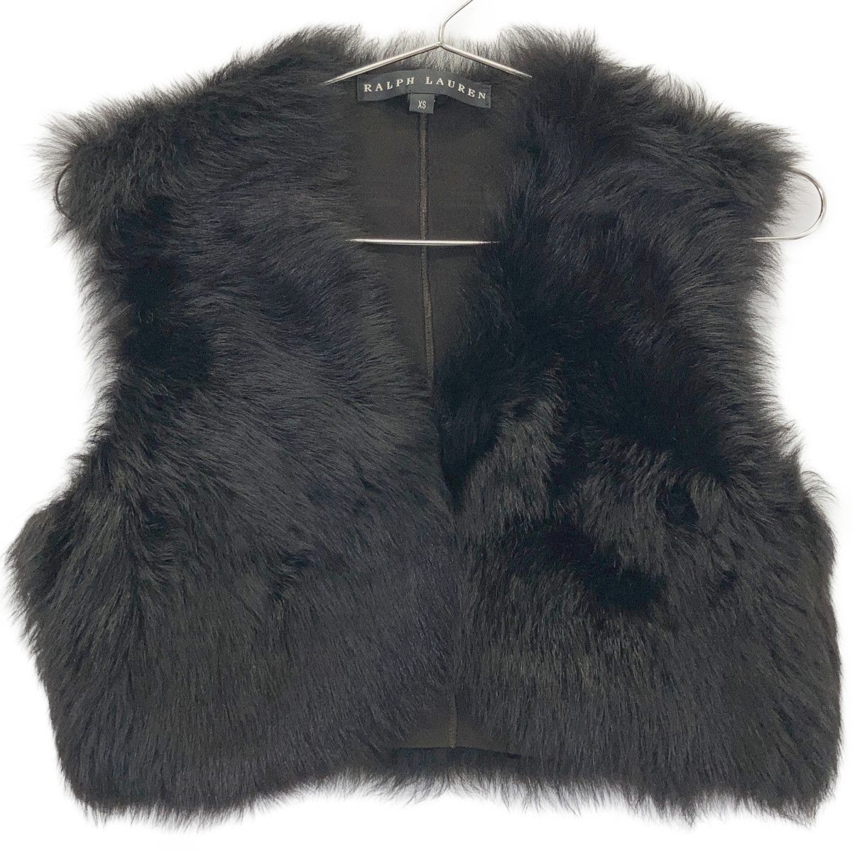 【美品】 ブランベール ラムレザー ムートン ベスト ファー ブラック Ralph Lauren ラルフローレン ﾌﾞﾗｳﾝ ｼｱﾘﾝｸﾞﾑｰﾄﾝ ﾗﾑﾚｻﾞｰ ﾌｧｰﾍﾞｽﾄ XS