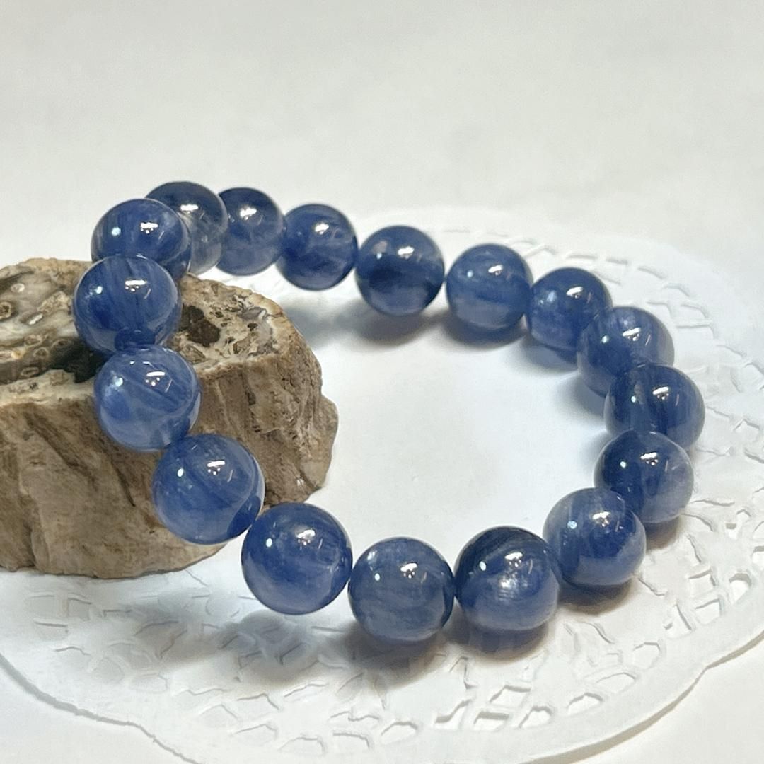 E17811 カイヤナイト 12 13㎜ シラー ブレスレット Kyanite bracelet