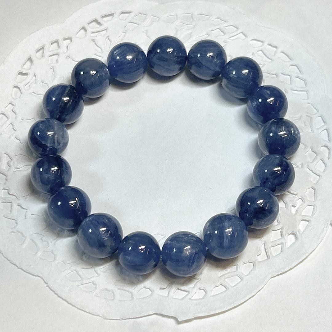  E17811 カイヤナイト 12 13㎜ シラー ブレスレット Kyanite bracelet 卓上写真立て 置物 インテリア小物