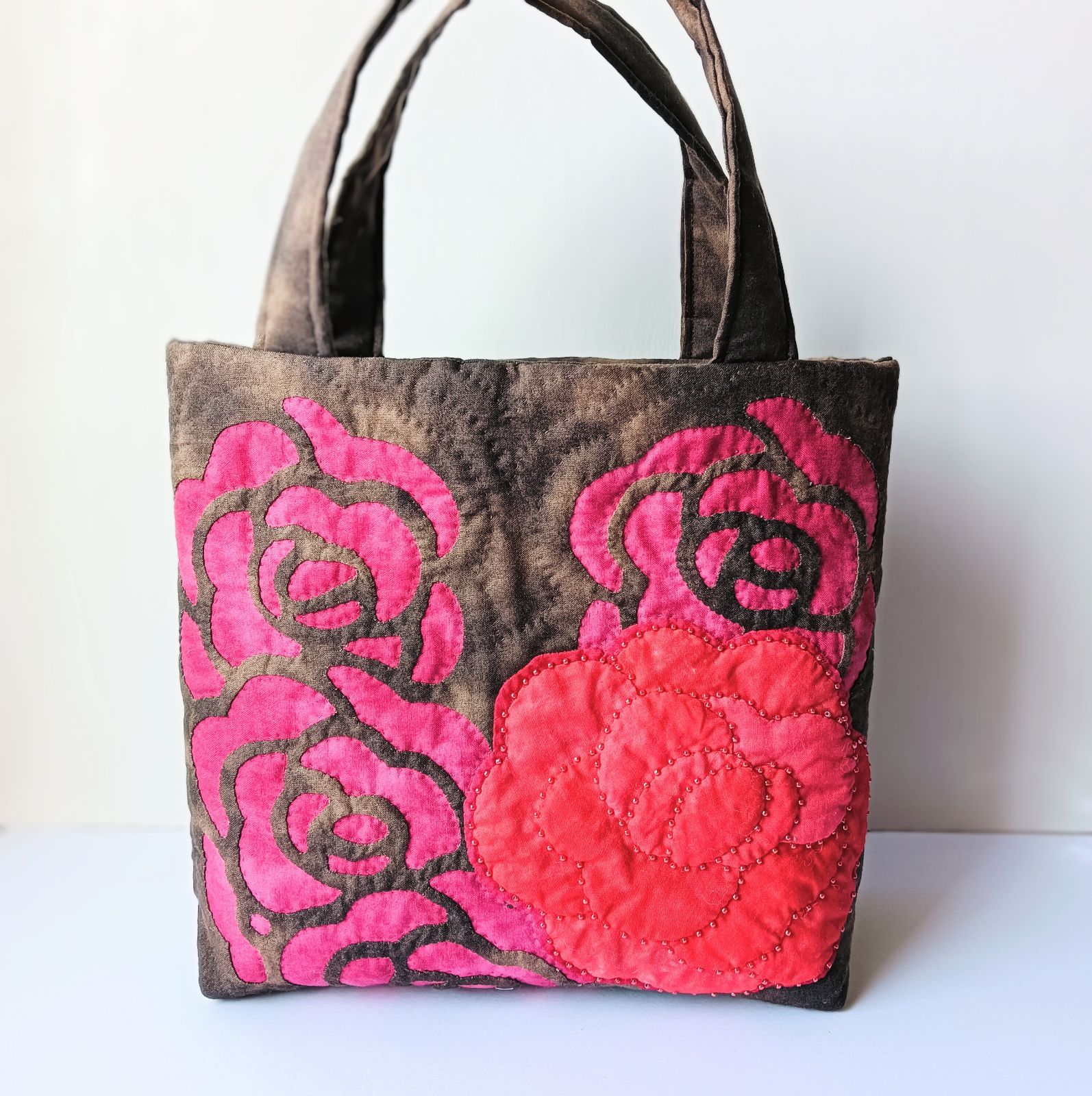 ハワイアンキルト トートバッグ ロケラニ ブラウン - メルカリ