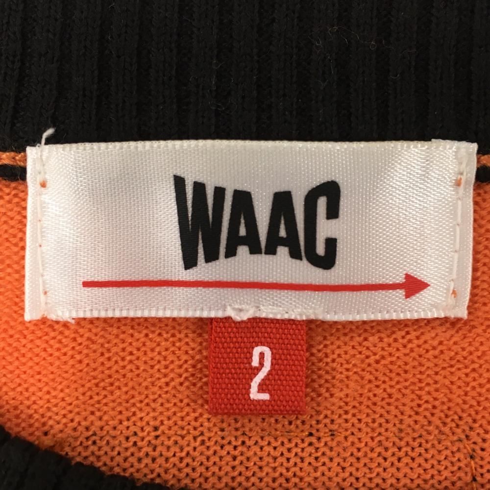 超美品】ワック セーター オレンジ×黒 羊毛100％ ニット 薄手 ロゴ