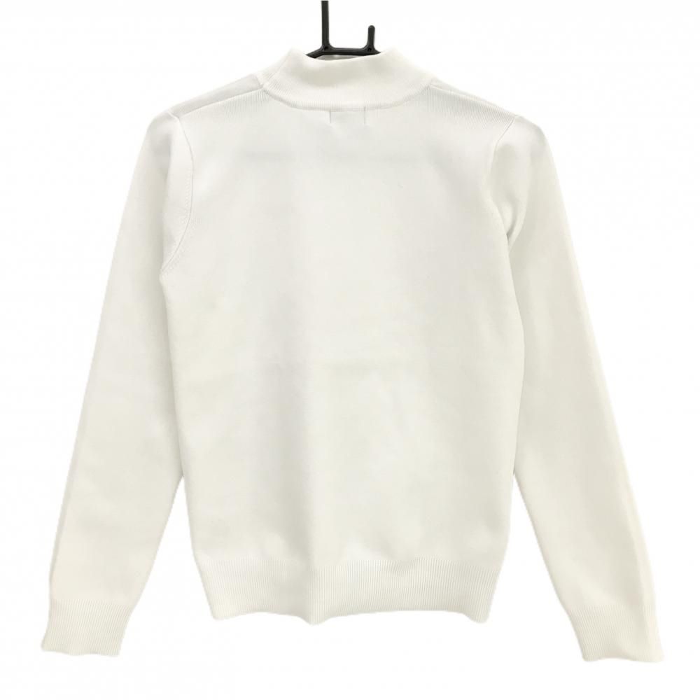 ★[V12]★ハイネック長袖セーター 白　ゴルフ 美品】キスオンザグリーン ハイネックセーター 白 ロゴ刺しゅう ニット