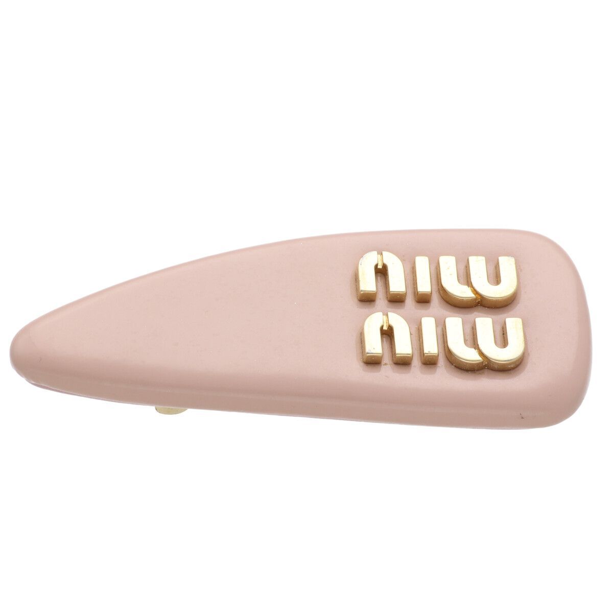 美品 miu miu ミュウミュウ ロゴ ヘアバレッタ ピンク MIU MIU - 極美品✨MIUMIU バレッタ プレックス メタル ヘアクリップ
