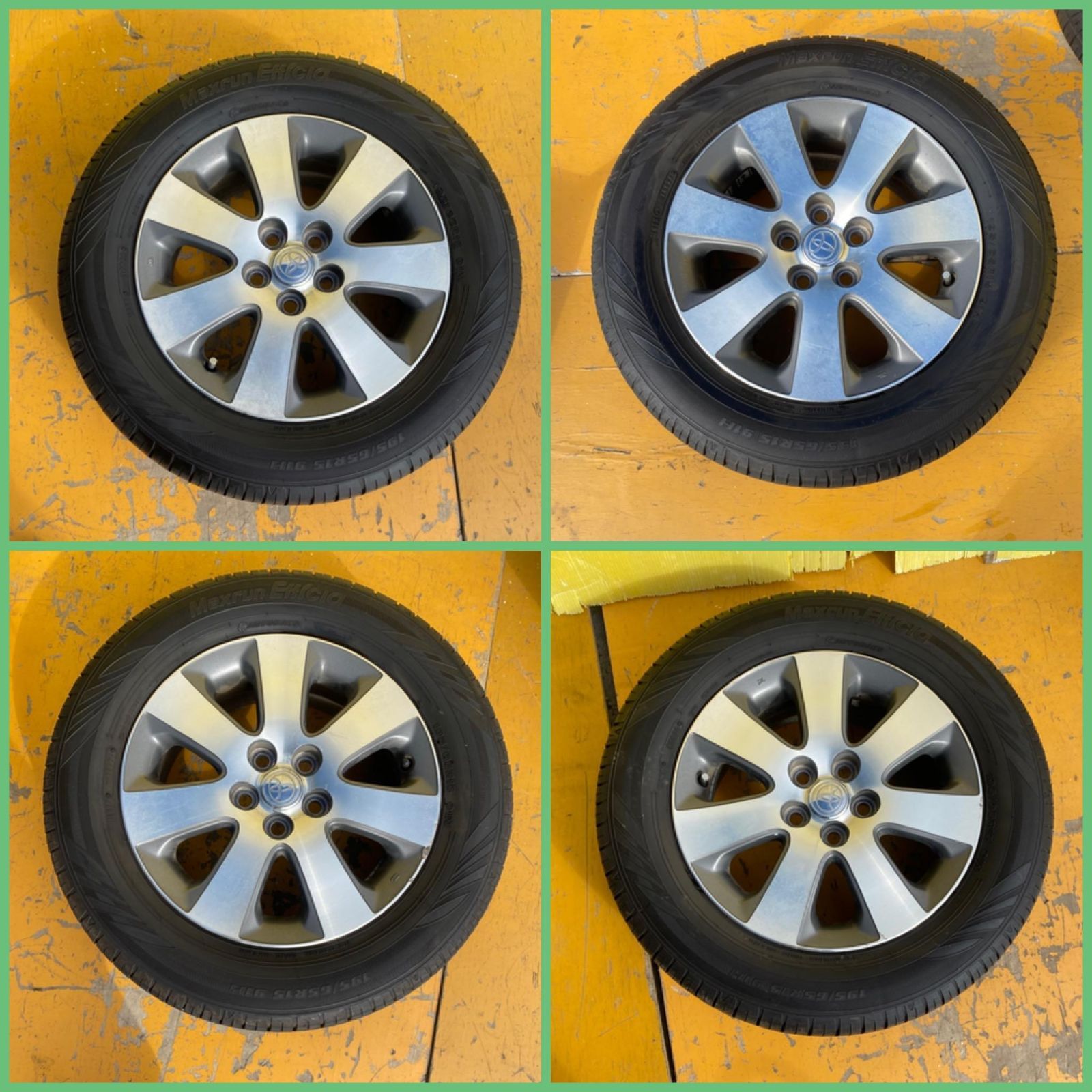 ZT-7546] 4本 5穴 TOYOTA アルミホイール MAXRUN EFFCIA タイヤ 195