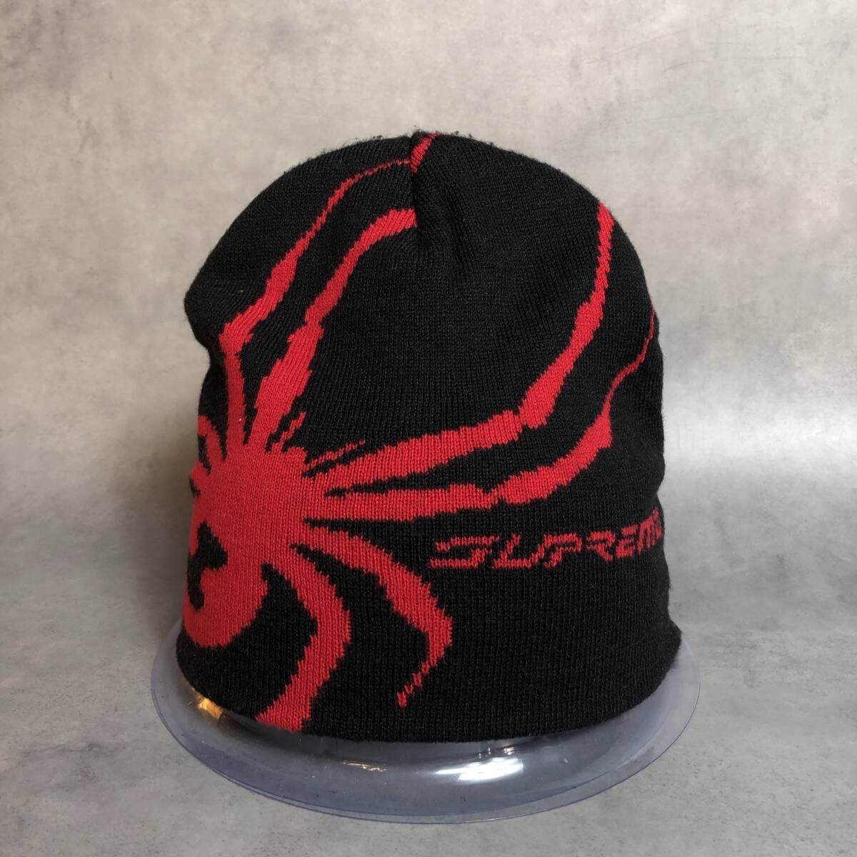 PQ104◇Supreme : Spyder Beanie◇黒/赤 シュプリーム スパイダー