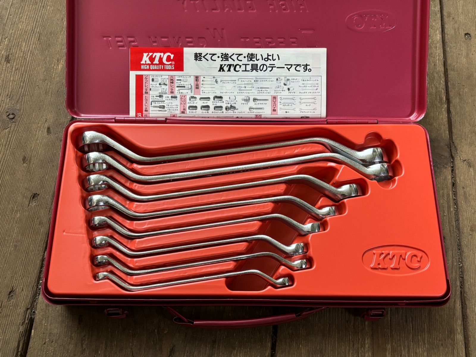 KTC 京都機械工具 45°ロング メガネレンチセット 8本組 M 258 ♥ 化粧箱