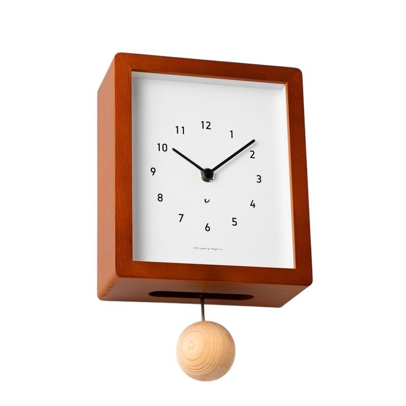 掛け時計 木製 シャンブル 振り子時計 Blanc CLOCK CAFE BROWN