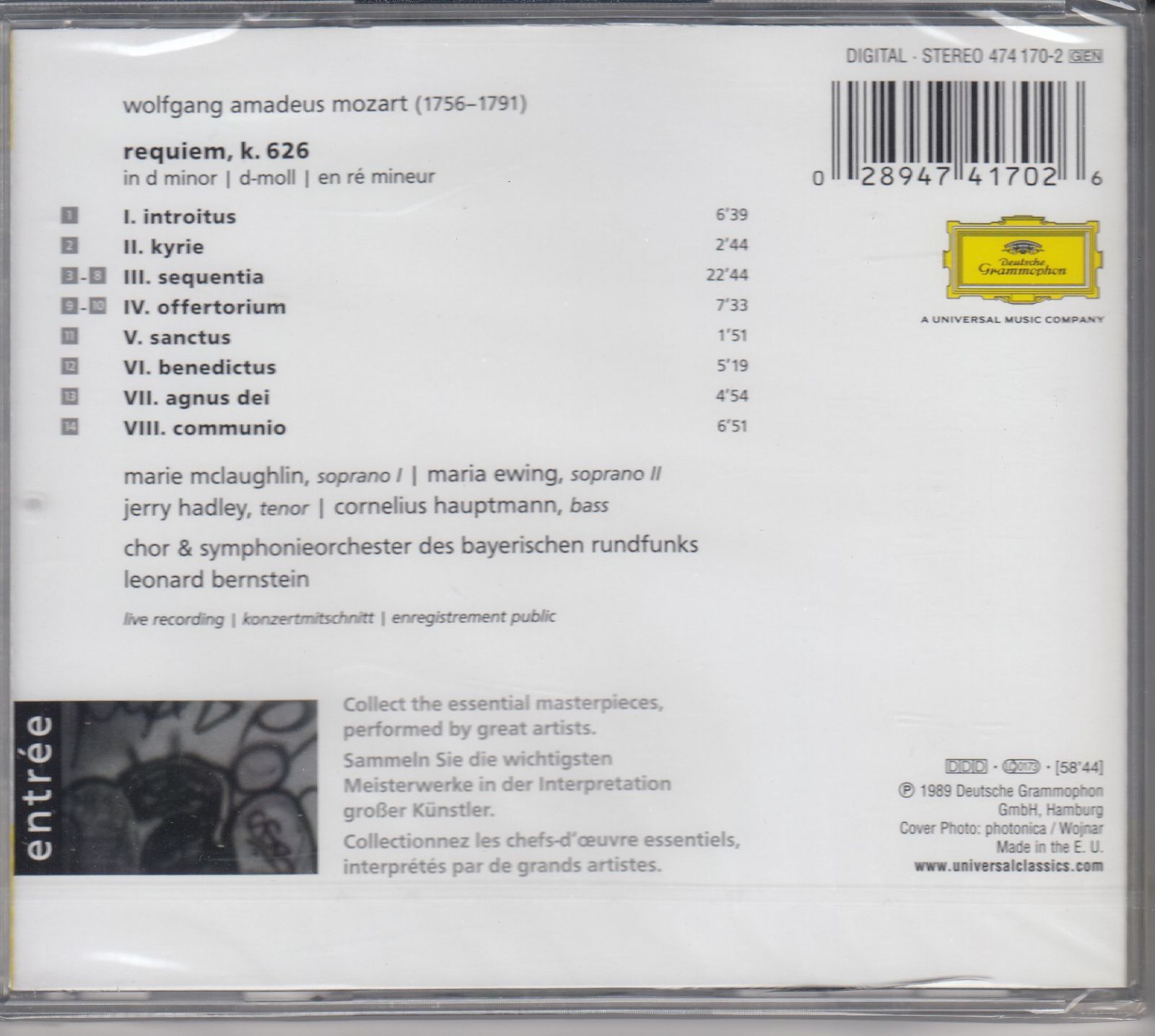 CD/Dg]モーツァルト:レクイエムニ短調K.626/マリー・マクラフリン(s