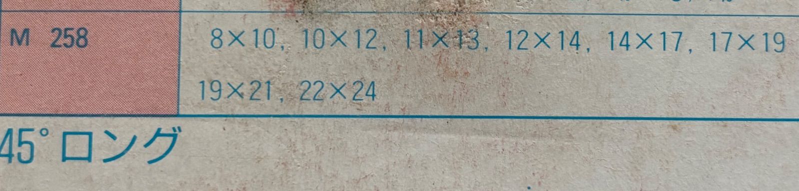  KTC 京都機械工具 45°ロング メガネレンチセット 8本組 M 258 ♥ 化粧箱 メガネレンチ スパナ レンチ