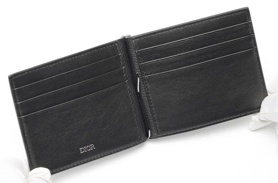 【未使用級】ディオール マネークリップ CDアイコン 二つ折り財布 ブラック 黒 ディオール / DIOR CD Icon マネークリップ付き ウォレット