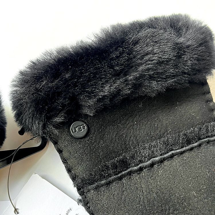 【新品未使用】UGG 手袋 ムートン 手袋 レディース ブラック 黒 楽天市場】アグ UGG 手袋 レディース スマホ対応 グローブ レザー 本革