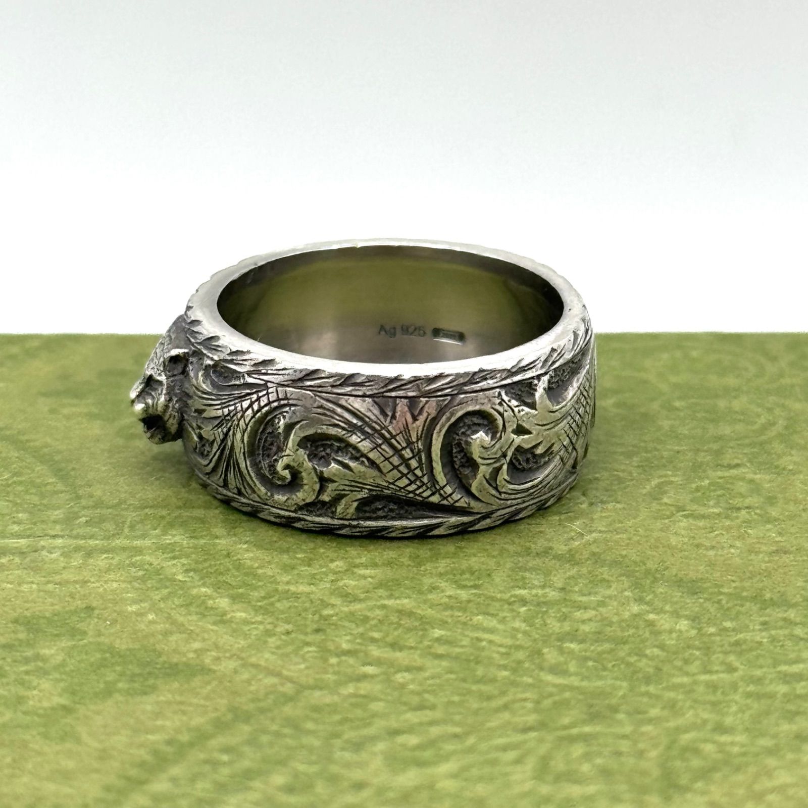 22号】グッチ タイガーヘッド ガーデン アラベスク リング 指輪 1-68