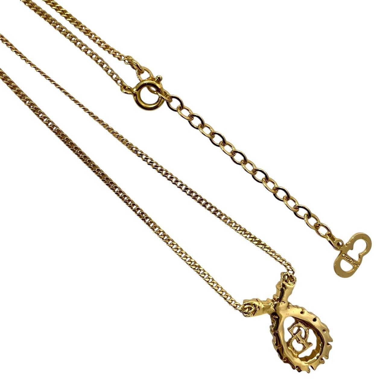 Dior ディオール ネックレス CDロゴ オーバル ラインストーン 金653 Dior ディオール ネックレス CDロゴ オーバル ラインストーン 金653