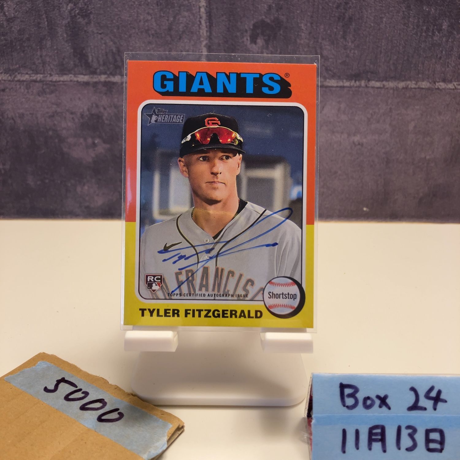 2024 Topps Heritage Tyler Fitzgerald 直筆サインカード San