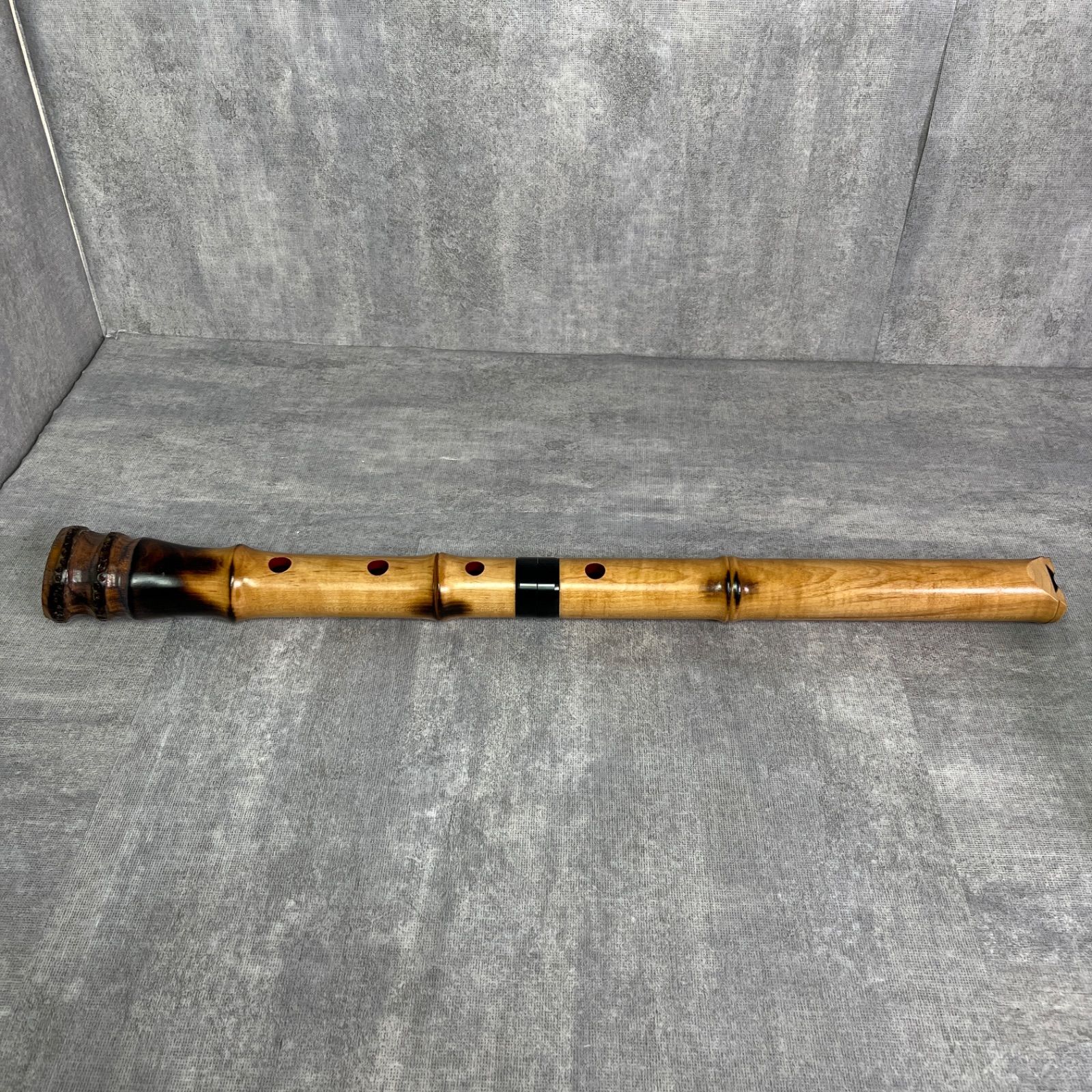 ワダ楽器 尺八 蝴蝶宝 1尺8寸 木製 五孔 和楽器 本管 約354g ケース