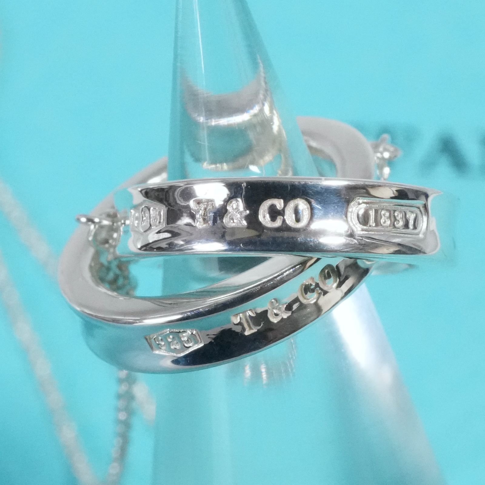 極美品ティファニー インターロッキング 1837ナロー ネックレス25-2671