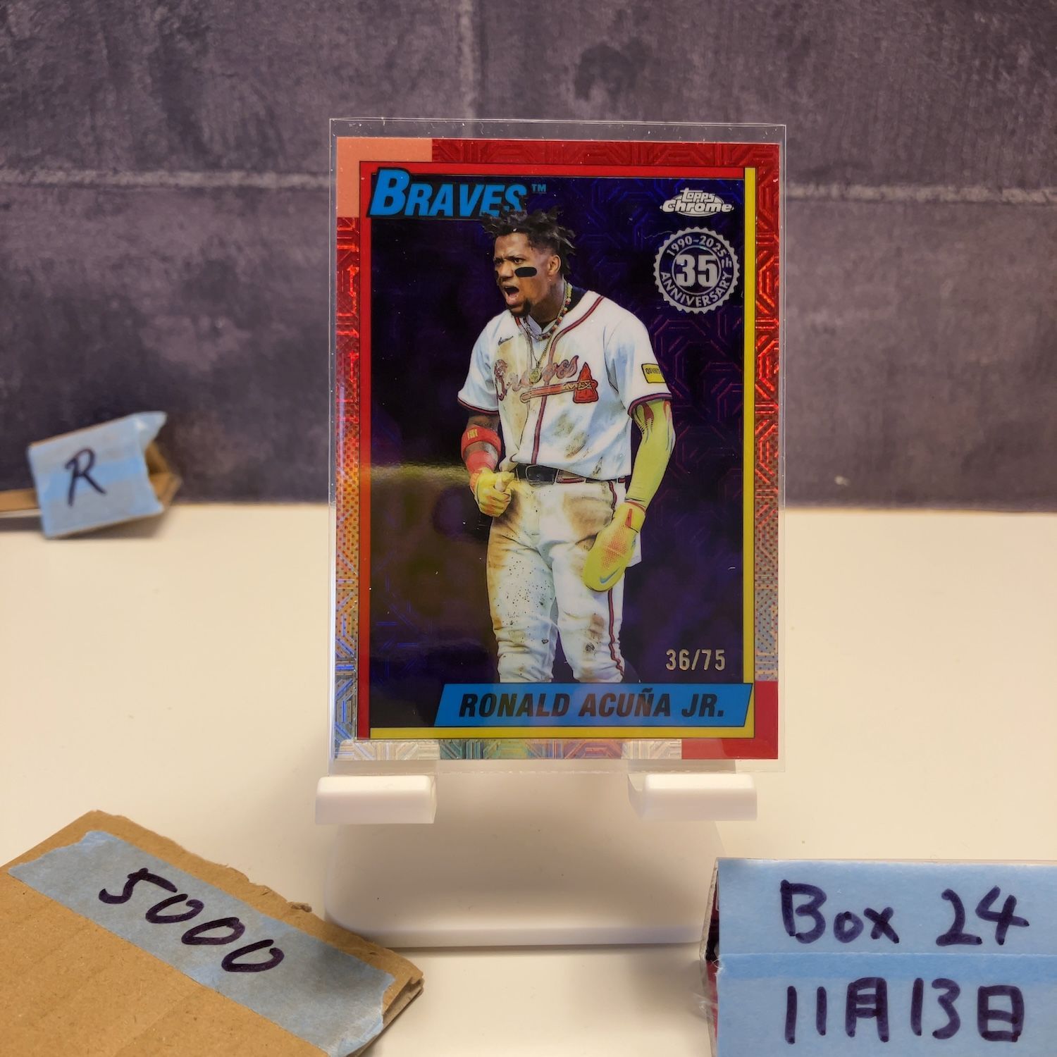 2025 Topps Chrome Ronald Acuna Jr. 36/75 Atlanta Braves 35th