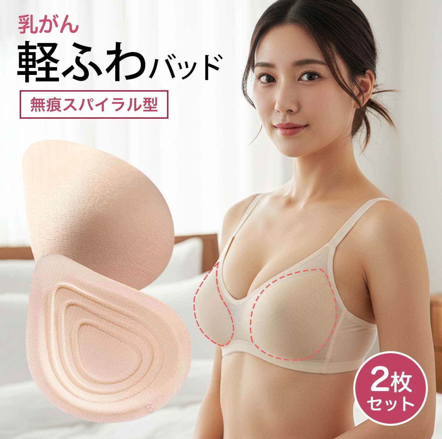 2枚組(左右各1枚) 乳がん 胸パッド ブラジャー対応 2枚組