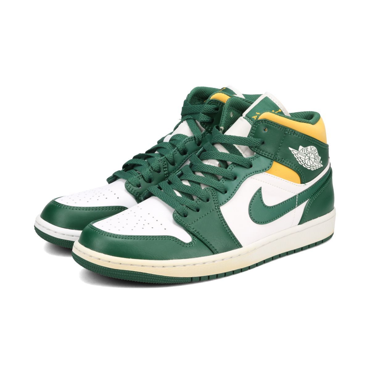 NIKE AIR JORDAN 1 MID NOBLE GREEN/POLLEN/WHITE -SEATTLE 