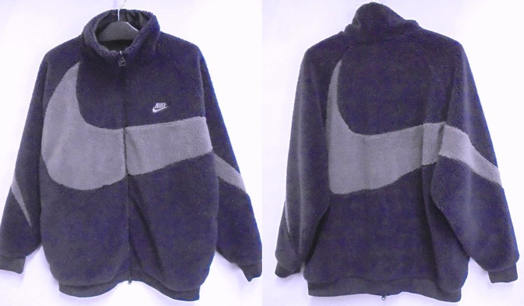 26g-114x【中古】NIKE ﾅｲｷ BIG SWOOSH FULL ZIP JACKET ﾘﾊﾞｰｼﾌﾞﾙ ﾎﾞｱ